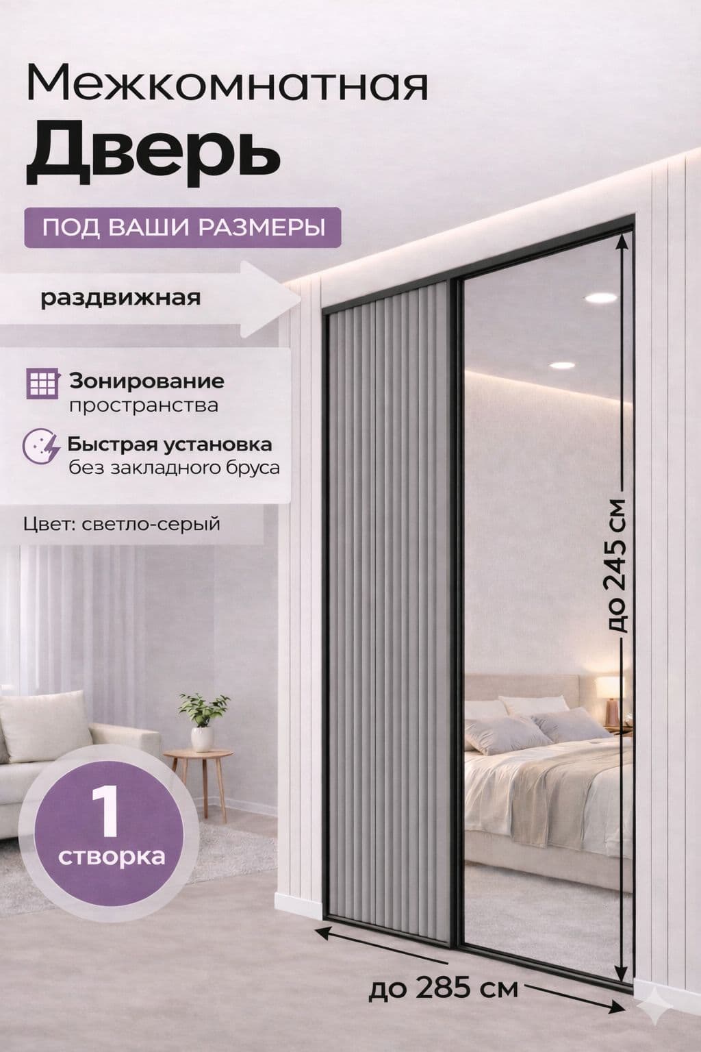 Дверь-перегородка плиссе